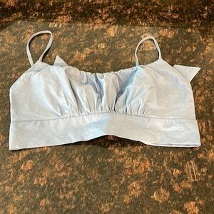 Better Be Blue tie back crop top